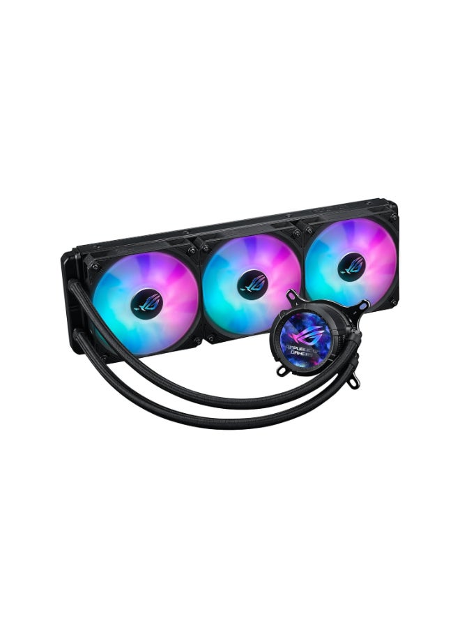 ASUS ROG Strix LC III 360 ARGB LCD All-in-one CPU Liquid Cooler - Intel® LGA 1700, 1200, 115X - AMD Socket AM4, AM5 – with 2.1" IPS LCD, Asetek’s New Gen7 v2 Pump, and Premium ROG ARGB Fans 360meter black - Image 1