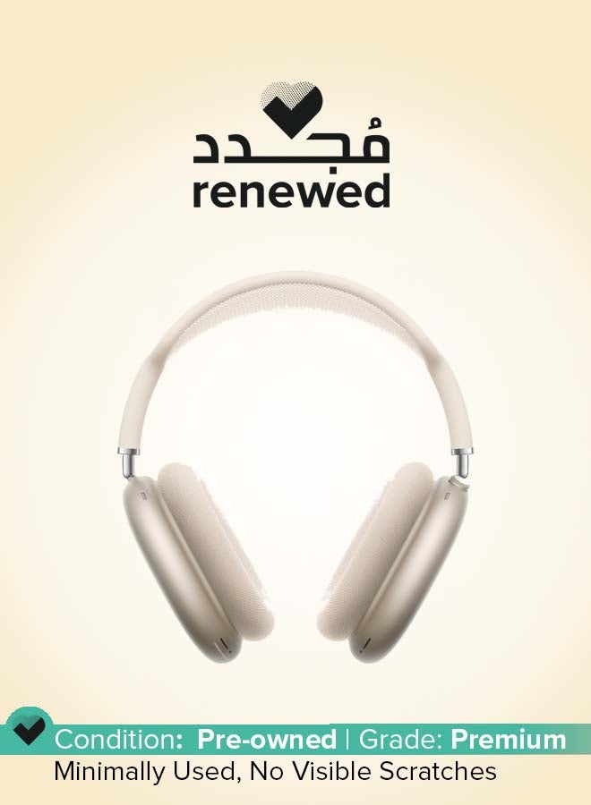 ابل  Renewed - Airpods Max Wireless Over Ear Headphone - Starlight - Image 1