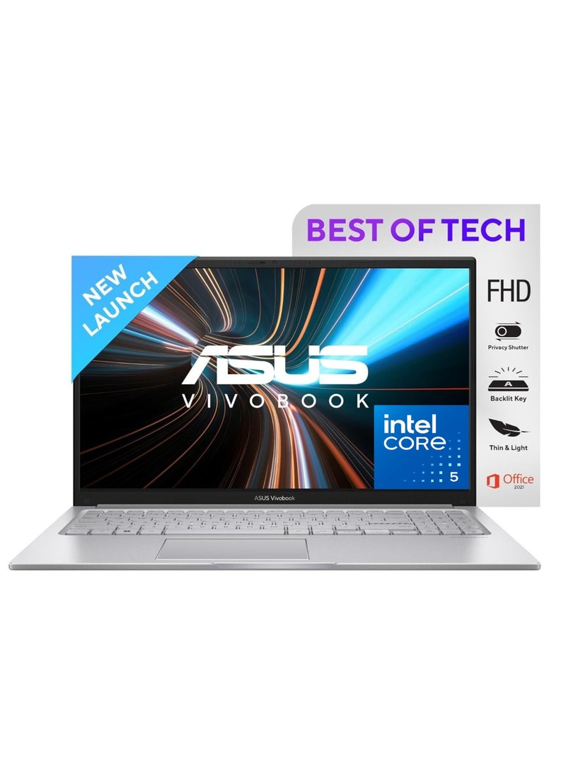 ASUS (Upgraded Version) Vivobook 15 X1504VA Laptop With 15.6-Inch Display, Core 5 -120U Processor 8GB RAM- 512GB SSD, Intel Iris XE Graphics, Windows 11 Home+ Office 2024 / Cool English/Arabic Cool Silver - Image 1