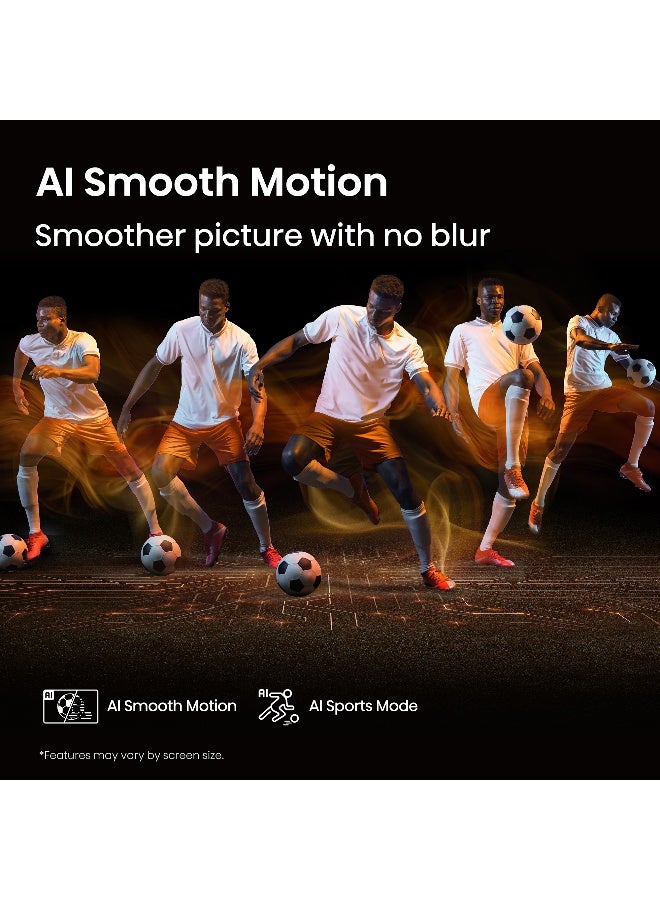 هايسنس تلفاز سمارت 75 بوصة من هايسنس UHD 4K E6Q - رؤية دولبي، معزز 4K بالذكاء الاصطناعي، شريط الألعاب، حركة سلسة مع MEMC، وضع الرياضة بالذكاء الاصطناعي، التحكم الصوتي، مشاركة إلى التلفاز، يوتيوب، نتفليكس، ديزني+، شاهد 75E6Q (نسخة الإمارات 2025) - Image 5