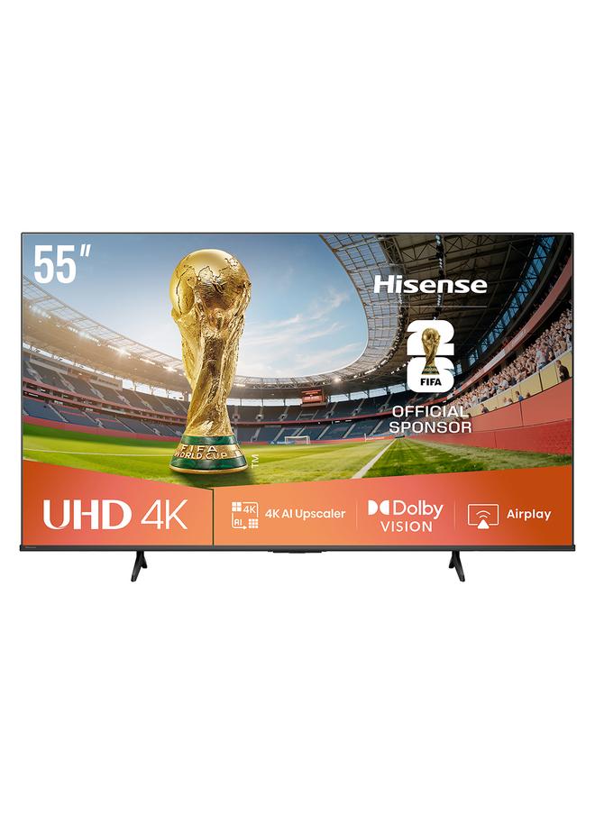 هايسنس تلفاز هاي سينس 55 بوصة ذكي UHD 4K E6Q - رؤية دولبي، معزز 4K بالذكاء الاصطناعي، ألعاب بدولبي، حركة سلسة مع MEMC، وضع الرياضة بالذكاء الاصطناعي، التحكم الصوتي، مشاركة إلى التلفاز، يوتيوب، نتفليكس، ديزني+، شاهد 55E6Q (نسخة الإمارات 2025) - Image 1