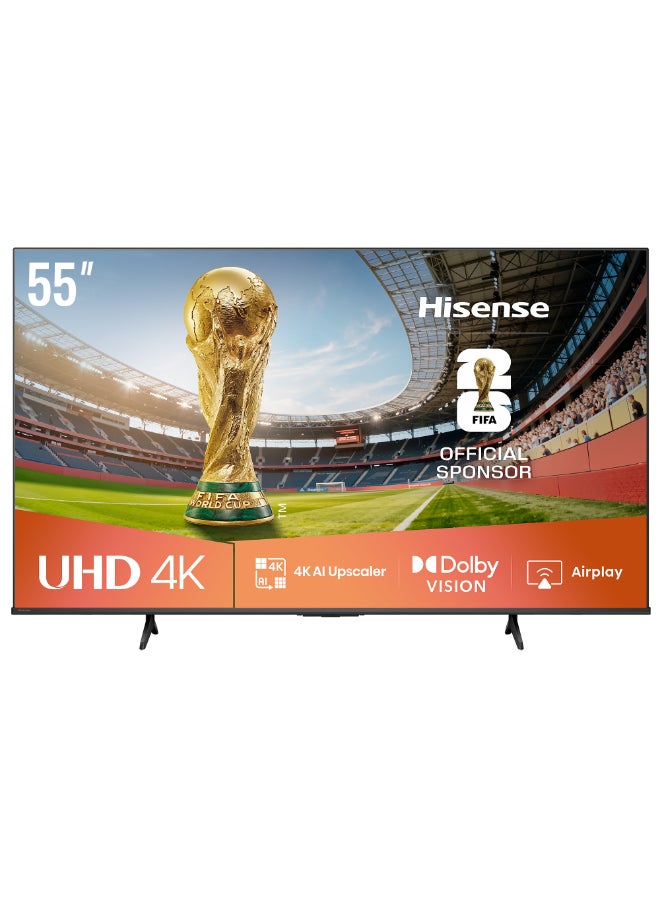 Hisense 55 inch Smart TV UHD 4K E6Q-Dolby Vision, AI 4K Upscaler, Gaming in Dolbys, Smooth Motion with MEMC, AI Sports Mode, Voice Control, Share to TV, Youtube, Netflix, Disney+, Shahid (2025 UAE Version) 55E6Q Black - Image 1