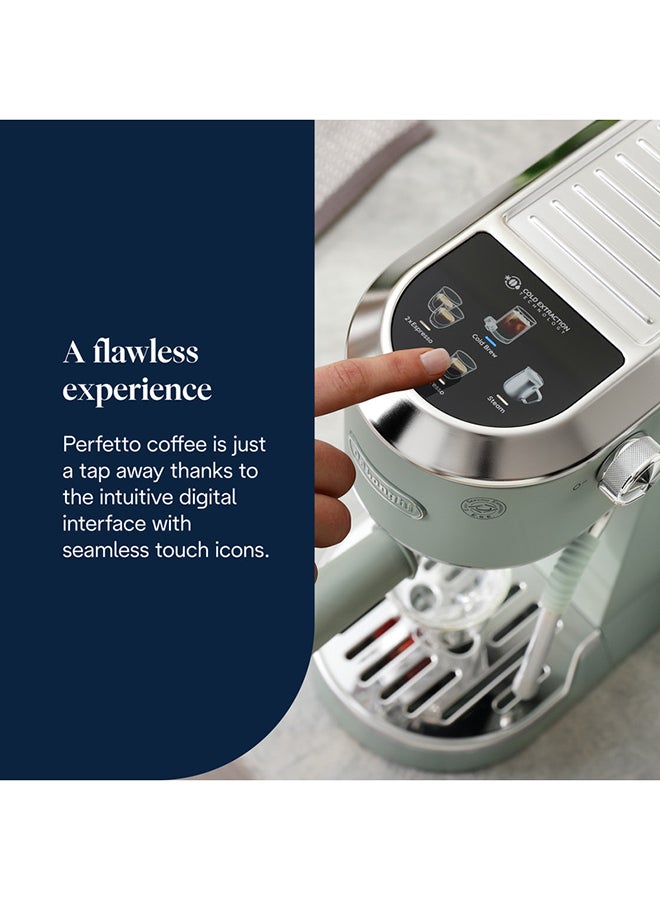 De'Longhi Dedica Duo EC890.GR, Barista Coffee Machine with Pump, Espresso and Cold Brew, Manual Machine with LatteArt Steam Rod, 15 cm Wide, 2 Espresso, Touch Screen, Cup up to 13 cm 1 L 1450 W EC890.GR Green - Image 3