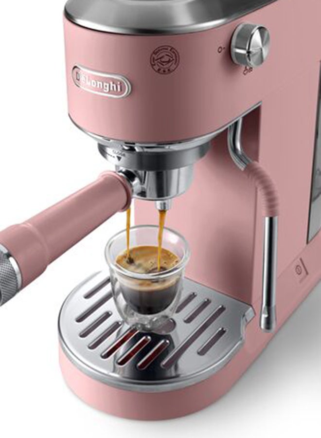 De'Longhi Dedica Duo EC890.PK, Barista Coffee Machine with Pump, Espresso and Cold Brew, Manual Coffee Machine with LatteArt Steam Rod, 15 cm Wide, 2 Espresso, Touch Screen, Cup up to 13 cm, Pink 1 L 1450 W EC890.PK Pink - Image 4