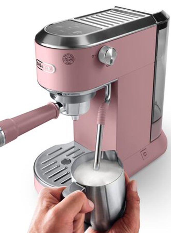 De'Longhi Dedica Duo EC890.PK, Barista Coffee Machine with Pump, Espresso and Cold Brew, Manual Coffee Machine with LatteArt Steam Rod, 15 cm Wide, 2 Espresso, Touch Screen, Cup up to 13 cm, Pink 1 L 1450 W EC890.PK Pink - Image 5