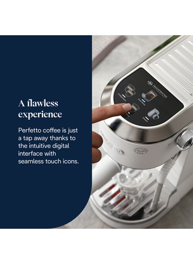 De'Longhi Dedica Duo EC890.WI, Barista Coffee Machine with Pump, Espresso and Cold Brew, Manual Coffee Machine with LatteArt Steam Rod, 15 cm Wide, 2 Espresso, Touch Screen, Cups up to 13 cm, White 1 L 1450 W EC890.WI White - Image 3