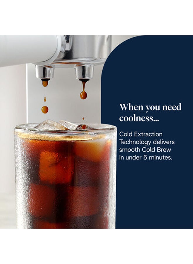 De'Longhi Dedica Duo EC890.WI, Barista Coffee Machine with Pump, Espresso and Cold Brew, Manual Coffee Machine with LatteArt Steam Rod, 15 cm Wide, 2 Espresso, Touch Screen, Cups up to 13 cm, White 1 L 1450 W EC890.WI White - Image 4