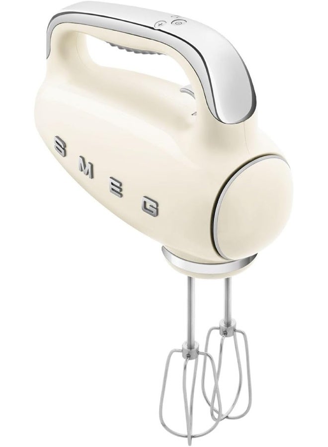 سميج Retro 50's Style Hand Mixer, 9 Speed Levels, 3 Stainless Steel Whisks, Cream, 1 Year Warranty 250 W HMF01CRUK - Image 1