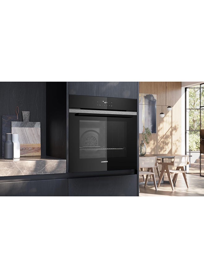 سيمنز فرن كهربائي مدمج Siemens iQ300 HB272GES3M، تنظيف بيوفليتي، قلي هوائي، 71 لتر، 3D HotAir Plus، سكة تلسكوبية، ستانلس ستيل HB272GES3M أسود--ضمان 3 سنوات - Image 4