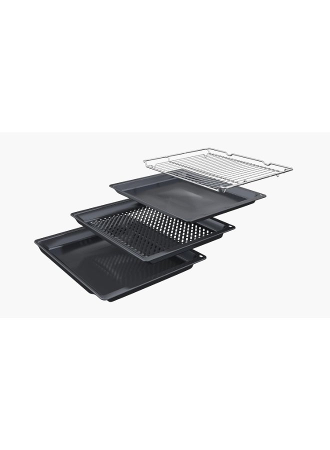 سيمنز فرن كهربائي مدمج Siemens iQ300 HB272GES3M، تنظيف بيوفليتي، قلي هوائي، 71 لتر، 3D HotAir Plus، سكة تلسكوبية، ستانلس ستيل HB272GES3M أسود--ضمان 3 سنوات - Image 5