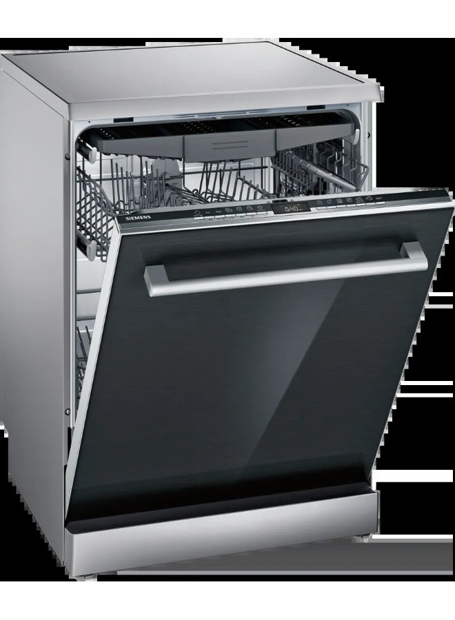 سيمنز Siemens SN23HB62MT 60cm IQ500 Home Connect Freestanding Dishwasher, 14 Place Settings, 6 Programs, varioFlex Baskets,D, Black SN23HB62MT black - Image 1