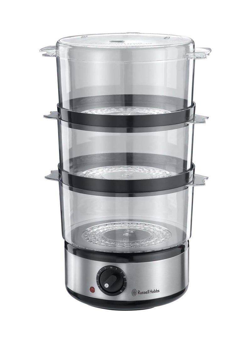 راسيل هوبز راسل هوبز بخار طعام كهربائي ثلاثي الطبقات، 7 لتر سلال قابلة للتكديس خالية من BPA، آمنة للغسل في غسالة الصحون مع وعاء أرز، مؤقت 60 دقيقة، 400 واط طهي صحي وتوفير الطاقة – 14453 - Image 2