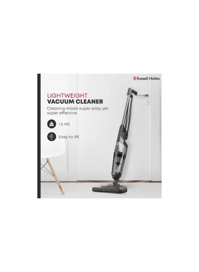 راسيل هوبز راسل هوبس مكنسة كهربائية يدوية وعصا 3 في 1 بقدرة 600 واط مع قوة شفط عالية، خزان غبار 0.6 لتر، سلك بطول 7 أمتار، فلتر HEPA، تصميم خفيف وهادئ للاستخدام المنزلي والمكتبي، موديل K-22A102-B باللون أسود 600 W K-22A102-B - Image 3