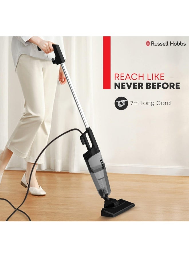 راسيل هوبز راسل هوبس مكنسة كهربائية يدوية وعصا 3 في 1 بقدرة 600 واط مع قوة شفط عالية، خزان غبار 0.6 لتر، سلك بطول 7 أمتار، فلتر HEPA، تصميم خفيف وهادئ للاستخدام المنزلي والمكتبي، موديل K-22A102-B باللون أسود 600 W K-22A102-B - Image 5