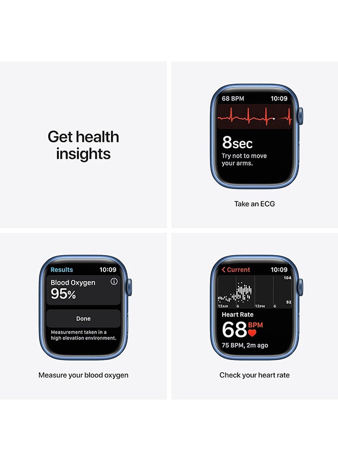 ابل  Renewed - Apple Watch Series 7 (GPS) 45mm Blue Aluminum Case blue - Image 3