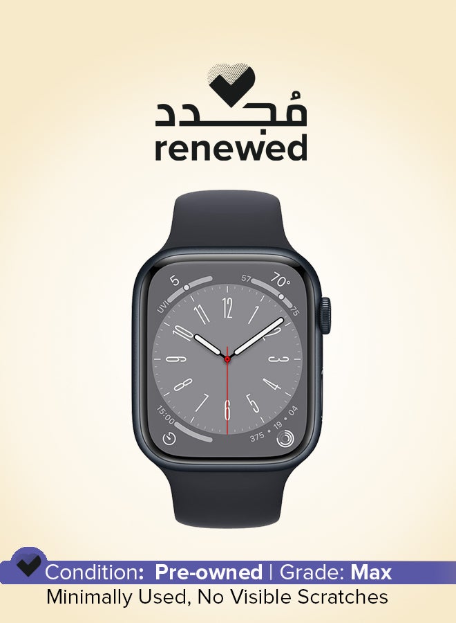 Apple Renewed - Apple Watch Series 8 (GPS) 45mm Midnight Aluminum Case Midnight - Image 1