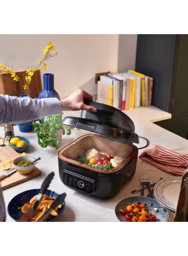 راسيل هوبز قلاية هوائية راسل هوبس XL سعة 5.5 لتر [قلاية هوائية/شواية/طباخ متعدد] هواء سريع (آمنة للغسل في غسالة الصحون، حرارة من الأعلى والأسفل، لا حاجة للاهتزاز، طباخ بطيء، خبز، بيتزا مجمدة Ø 30 سم) ساتيس فراي 26520 - Image 2