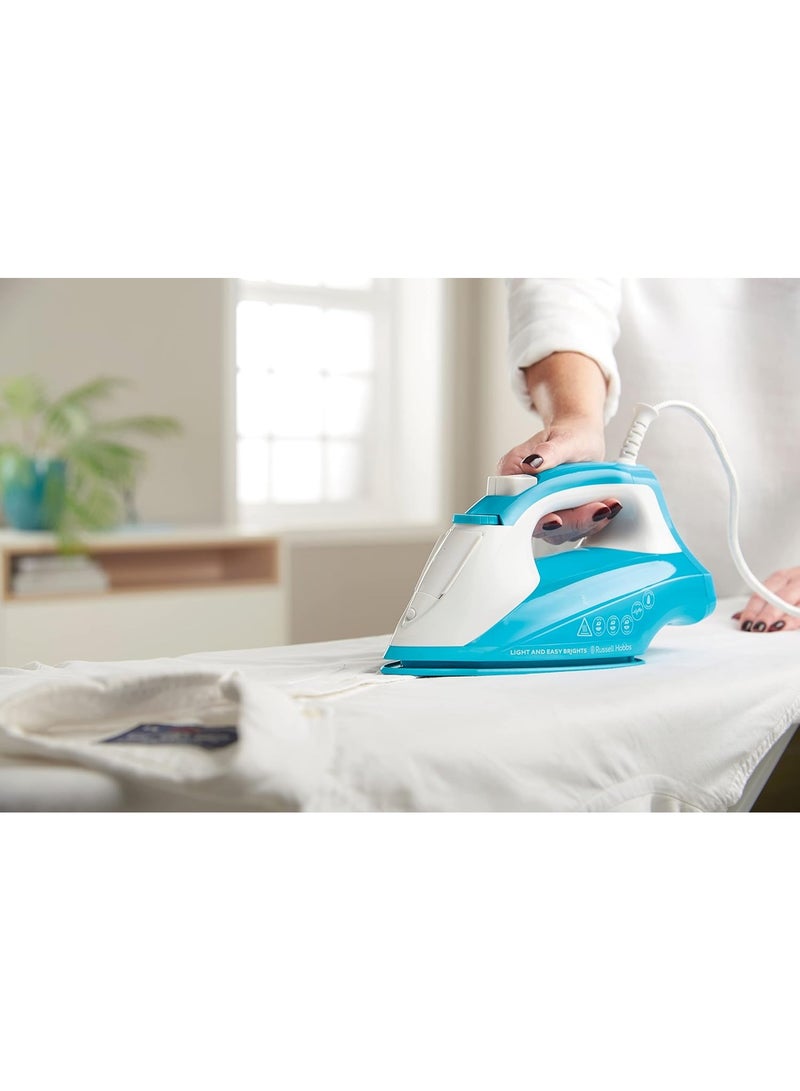 راسيل هوبز مكواة بخار راسل هوبس لايت وإيزي برايتس أكوا، قاعدة سيراميك معززة بتنعيم الأقمشة. 2x انزلاق أكثر سلاسة، 2x متانة، خزان ماء سعة 240 مل، 115 جرام دفعة بخار، 35 جرام بخار مستمر، 2400 واط، 26482 - Image 2
