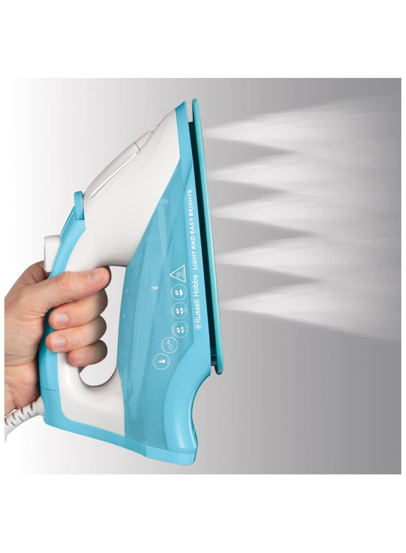 راسيل هوبز مكواة بخار راسل هوبس لايت وإيزي برايتس أكوا، قاعدة سيراميك معززة بتنعيم الأقمشة. 2x انزلاق أكثر سلاسة، 2x متانة، خزان ماء سعة 240 مل، 115 جرام دفعة بخار، 35 جرام بخار مستمر، 2400 واط، 26482 - Image 5