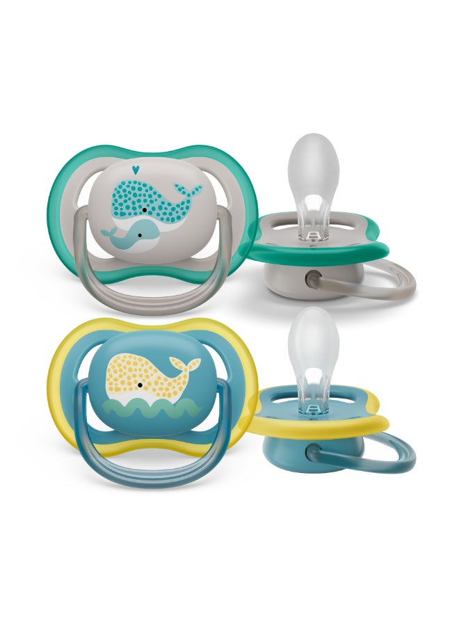 مهدئات الهواء الفائقة، مهدئات خفيفة وقابلة للتنفس للأطفال من عمر 18 شهرًا فما فوق، خالية من BPA، مع حقيبة تعقيم، عبوة من 2 - Image 2