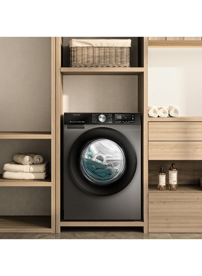 Hisense WF3S9043BT 3S Series 9 Kg Washing Machine with Inverter Motor, Smart WiFi, 1400 RPM, 15 Programs, Auto Wash, Titanium Grey WF3S9043BT black - Image 2