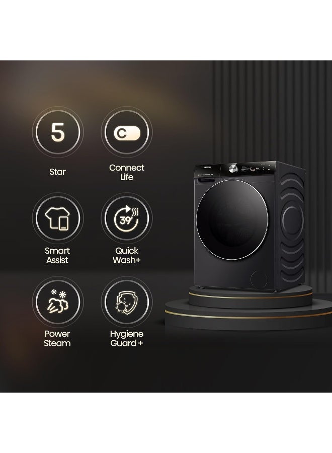 Hisense WF7S1247BB 7S Series 12 Kg Washing Machine with Inverter Motor, Smart WiFi, AI Super Wash Technology, 1400 RPM, Smart Energy Monitoring, 20 Programs, Auto Dosing System - Premium Black WF7S1247BB black - Image 3