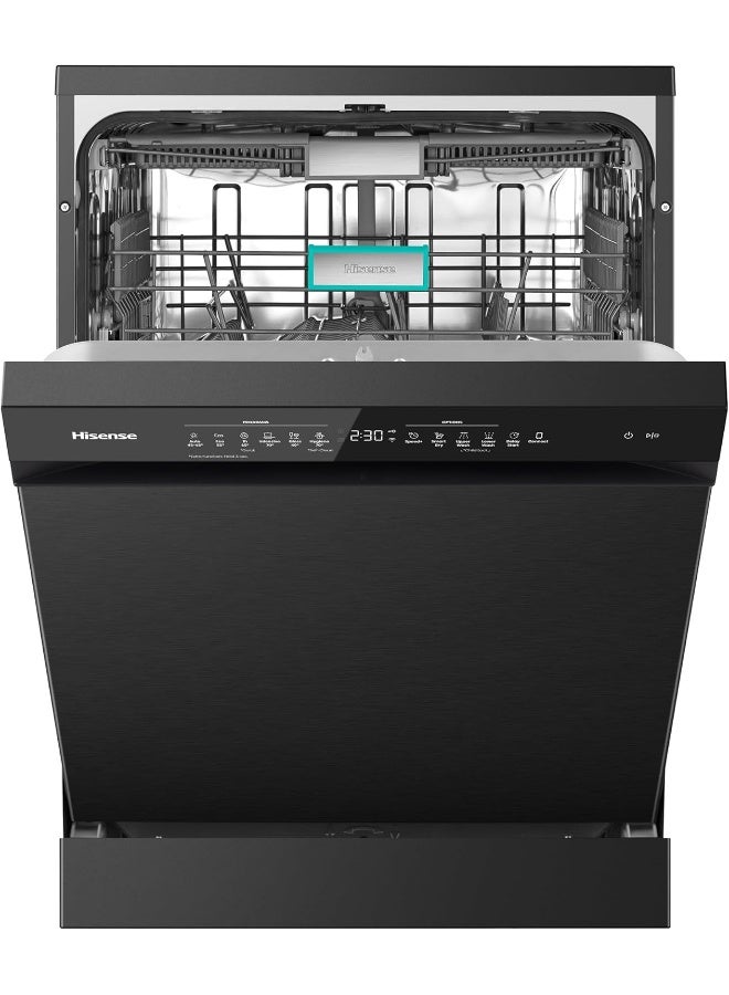 Hisense Dishwasher - 16 sets WIFI Inverter, Smart dry, Corner boost- HS673C90BME HS673C90BME black - Image 4