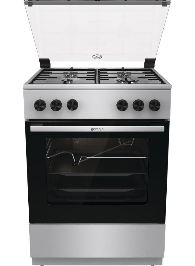 جورنجي Gorenje 60 cm Freestanding Gas Cooker GGI6A21XH – High-Performance Cooking with Triple Ring Burner & Spacious 64L HomeMade Oven GGI6A21XH silver - Image 1