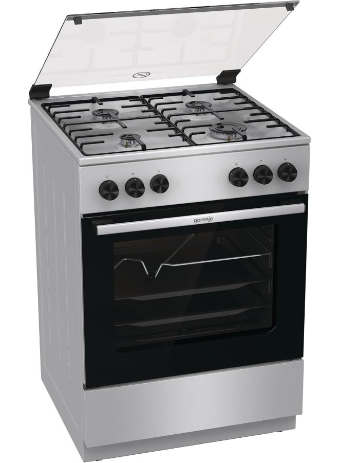 جورنجي Gorenje 60 cm Freestanding Gas Cooker GGI6A21XH – High-Performance Cooking with Triple Ring Burner & Spacious 64L HomeMade Oven GGI6A21XH silver - Image 4