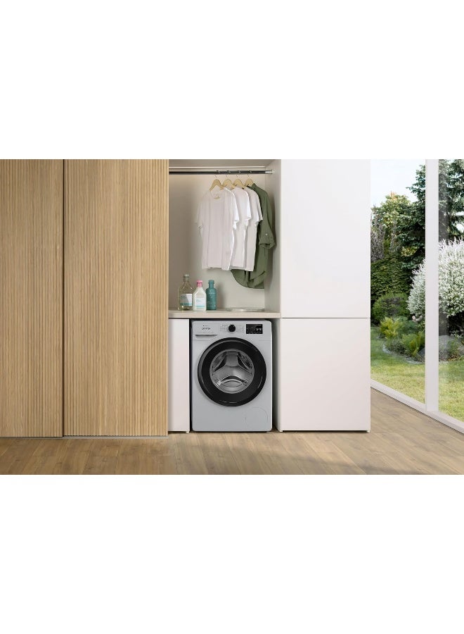 جورنجي غسالة ملابس أمامية Gorenje WPNEI82A1SWA سعة 8 كجم – تحكم ذكي عبر الواي فاي، 1200 دورة في الدقيقة، محرك عاكس، تقنية البخار، غسيل سريع وقوي، رمادي معدني - Image 2