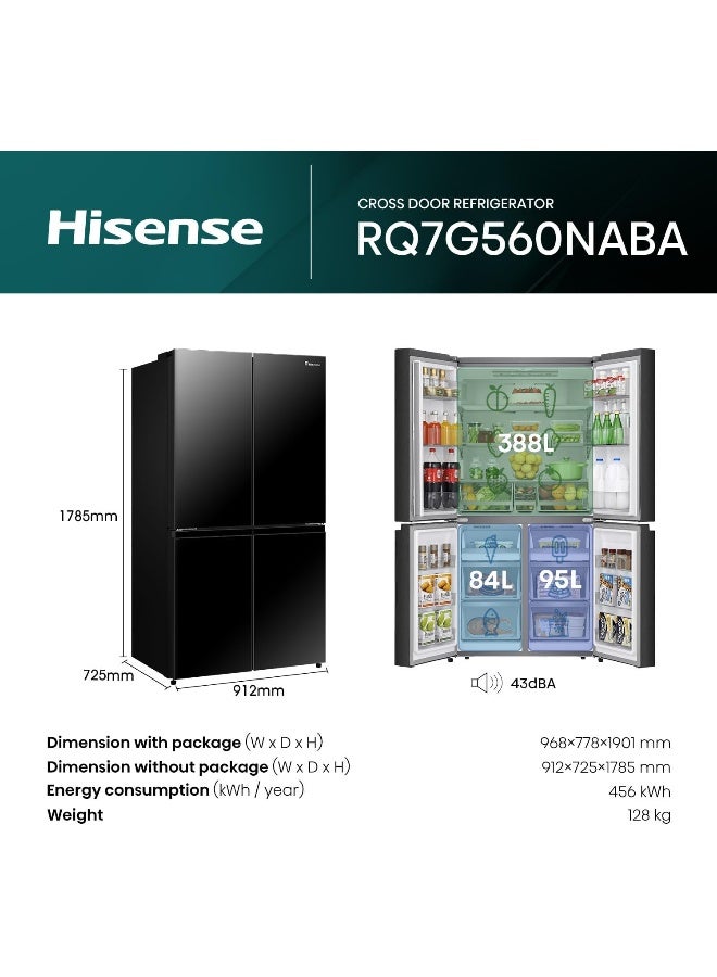 Hisense RQ5G728NABI - 728L French Door Referigerator, Inverter, Metal Cooling, Multi Air Flow, Total No Frost Technology RQ5G728NAB silver - Image 2