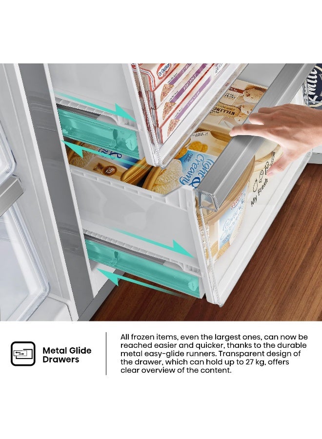 Hisense RQ5G728NABI - 728L French Door Referigerator, Inverter, Metal Cooling, Multi Air Flow, Total No Frost Technology RQ5G728NAB silver - Image 4