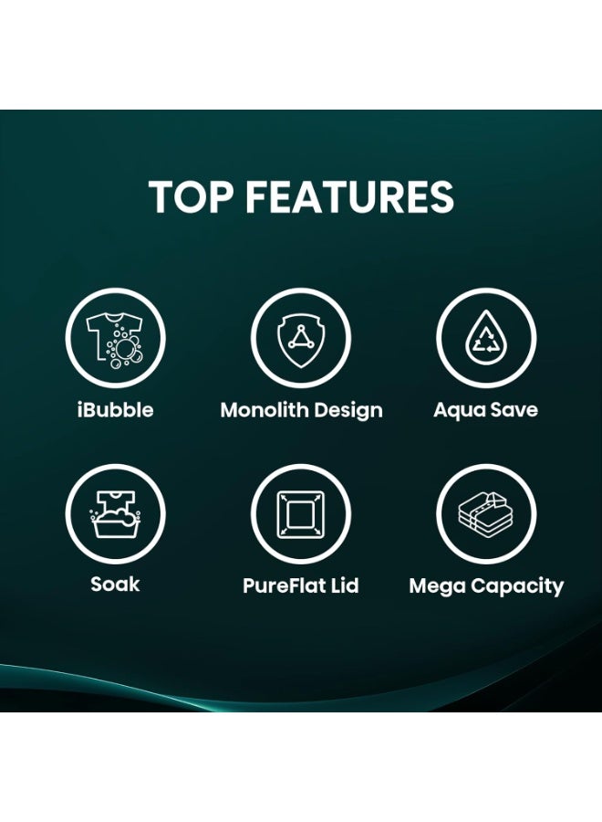 Hisense Top Load Washing Machine Bubble Clean, Aqua Save, Soak, Quick 15, Magic Filter - WT3K1123UB WT3K1123UB black - Image 3