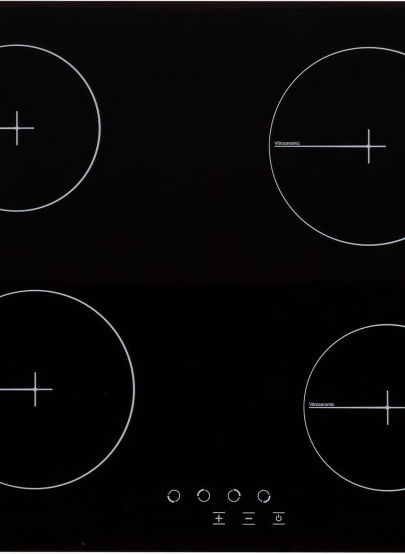 تيرم  تيريم TERBIVC604GB، موقد سيراميك مدمج 60 سم، لوحة زجاجية سيراميكية سوداء، تحكم باللمس من الأمام، صنع في تركيا، ضمان لمدة سنة - Image 1