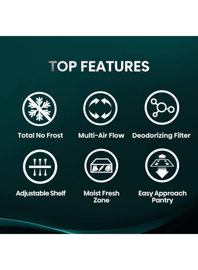 Hisense RT3N599NAI, 599 Litres Top Mount Refrigerator with Inverter Compressor, 466 Litres Net Capacity, No Frost Technology, 1 Year Full & 10 Years Compressor Warranty RT3N599NAI silver - Image 2