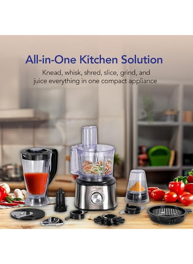 سوبر جنرال محضر طعام 1.5 لتر 10 في 1، محرك 1000 واط، أداء مثالي، إعدادات سرعة 2، سهل التنظيف، قياسات سهلة القراءة، فضي، SGFP108 - Image 1