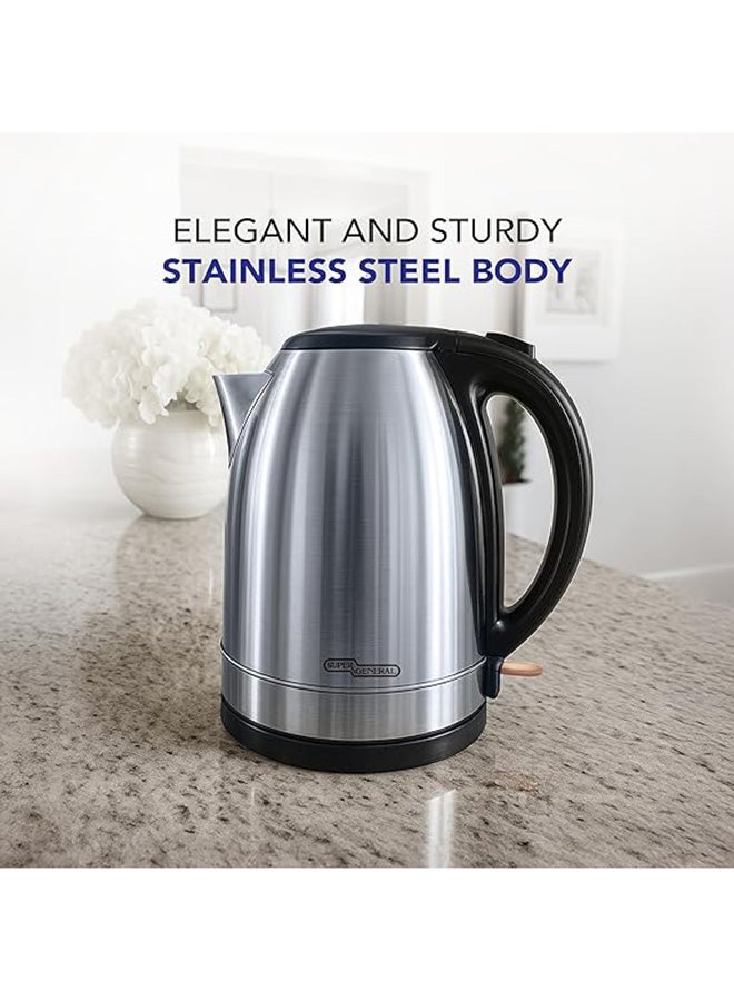 سوبر جنرال غلاية كهربائية سعة 2.5 لتر، فتح غطاء تلقائي، 1850–2200 واط، تسخين سريع، مقاومة للتآكل، ميزة إيقاف التشغيل التلقائي للسلامة، حماية من الغليان الجاف، هيكل من الفولاذ المقاوم للصدأ، SGK318SS - Image 3