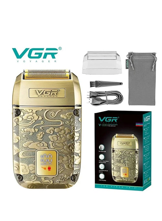 VGR V-336 – Professional Rechargeable Electric Shaver for Men – Gold - Image 1