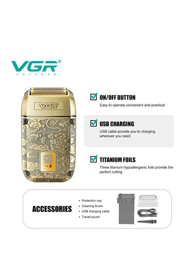 VGR V-336 – Professional Rechargeable Electric Shaver for Men – Gold - Image 5