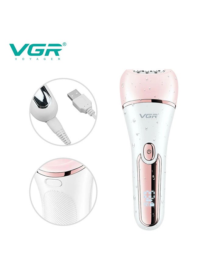 في جي آر مجموعة العناية النسائية الاحترافية V-733، جهاز إزالة الشعر للنساء للعناية بالجسم بالكامل | مجموعة العناية 6 في 1، شاشة LED، 90 دقيقة من وقت التشغيل وبطارية ليثيوم 600 مللي أمبير مع مقاومة للماء IPX 7، ضمان لمدة سنة - Image 2
