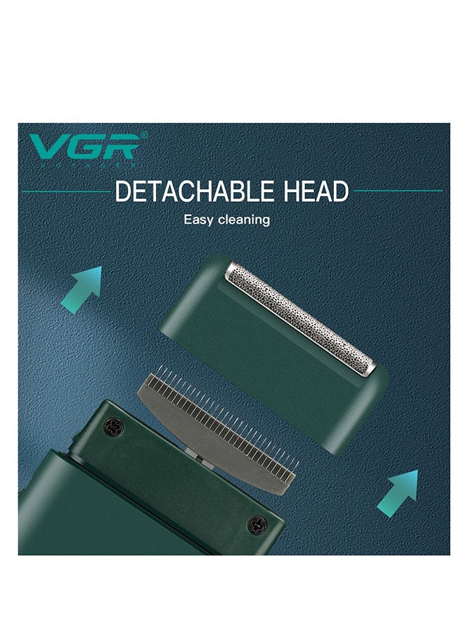 VGR Men Voyager V-390 Professional Shaver Trimmer with 45 Min Runtime - Green - Image 3