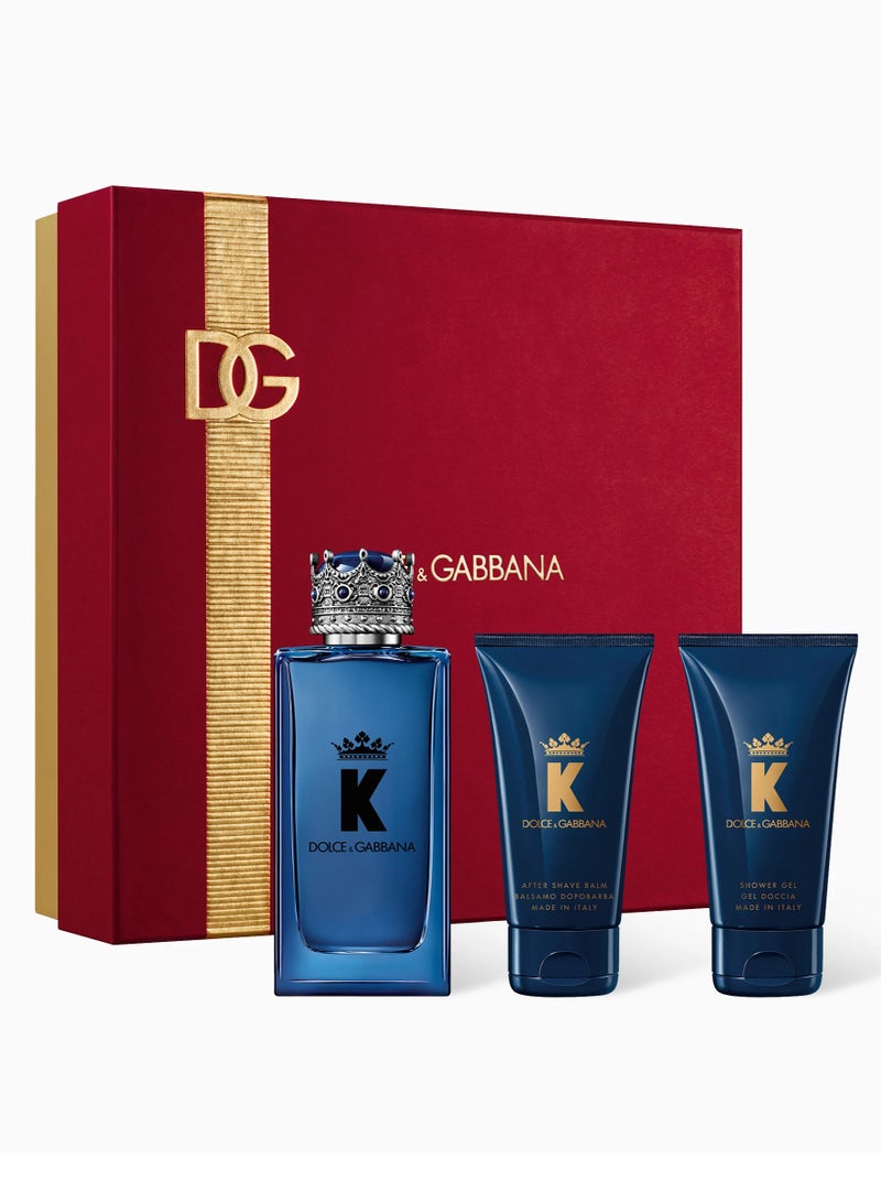 دولتشي آند غابانا مجموعة هدايا K عطر ماء بارفان 100 مل + بلسم بعد الحلاقة 50 مل + جل استحمام 50 مل - Image 1