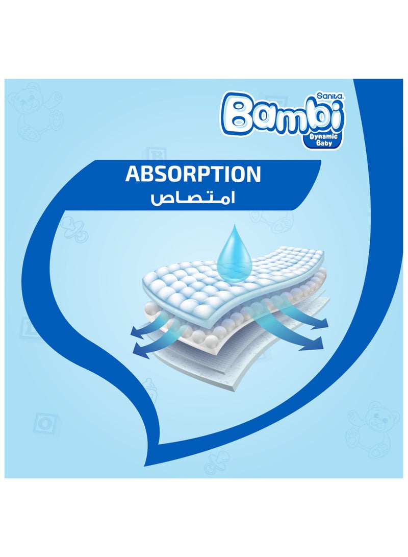سانيتا بامبي حفاضات أطفال حجم 3 متوسطة 184 حفاضة - Image 4