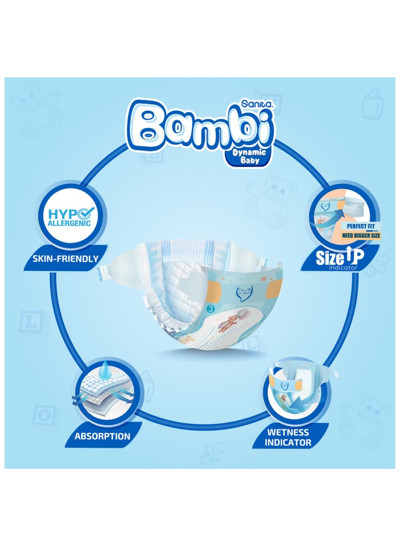 سانيتا بامبي حفاضات أطفال حجم 3 متوسطة 184 حفاضة - Image 2