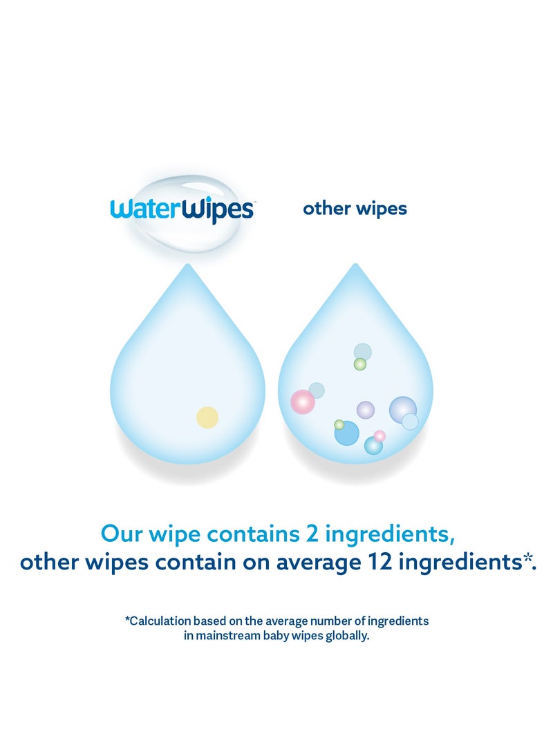 ووتر وايبس Original Plastic Free Baby Wipes, 99.9% Water Based Wet Wipes & Unscented for Sensitive Skin - Image 3
