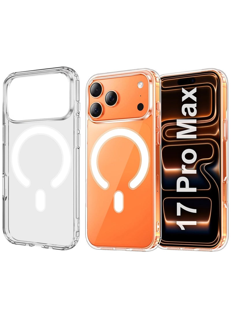 مارجون حافظة شفافة مغناطيسية لجهاز آيفون 17 برو ماكس متوافقة مع ماج سيف، مقاومة للصدمات، حماية من السقوط، غطاء شفاف نحيف - Image 1