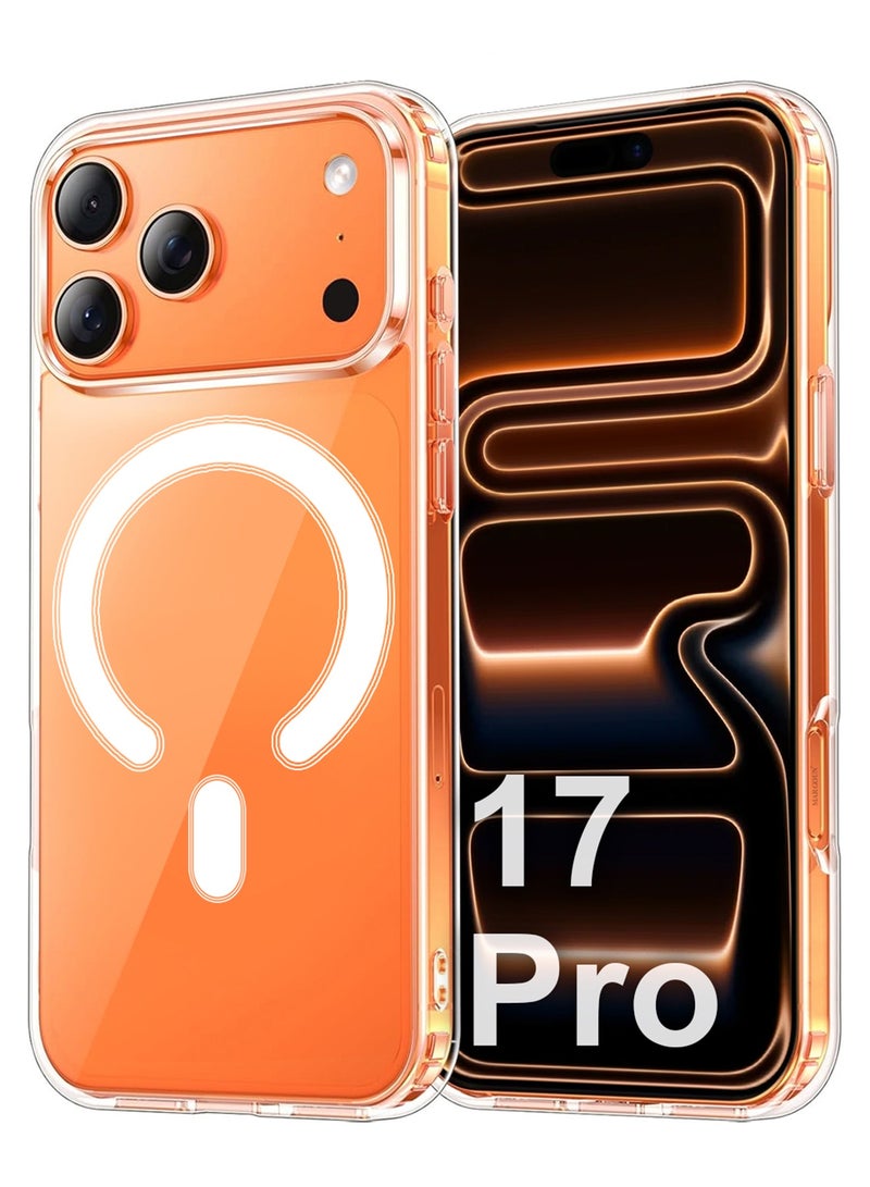 MARGOUN 3 Packs Magnetic Clear Case for iPhone 17 Pro - One Case Two 3D Screen Protectors - MagSafe Compatible Shockproof TPU Drop Protection Slim Transparent Cover Clear-3 - Image 2