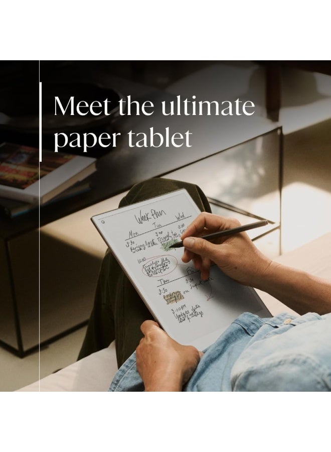 reMarkable Paper Pro Tablet 11.8-inch & Marker Plus Pen with Eraser and a Book Folio Cover in Black Leather - Image 3