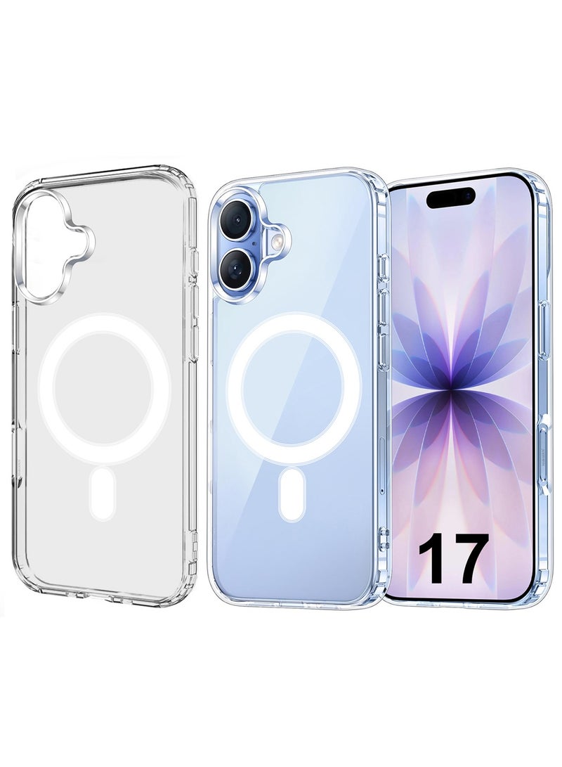 MARGOUN 2 Packs Magnetic Clear Case for iPhone 17 - One Case One Privacy Screen Protector - MagSafe Compatible Shockproof TPU Drop Protection Slim Transparent Cover Clear-4 - Image 3