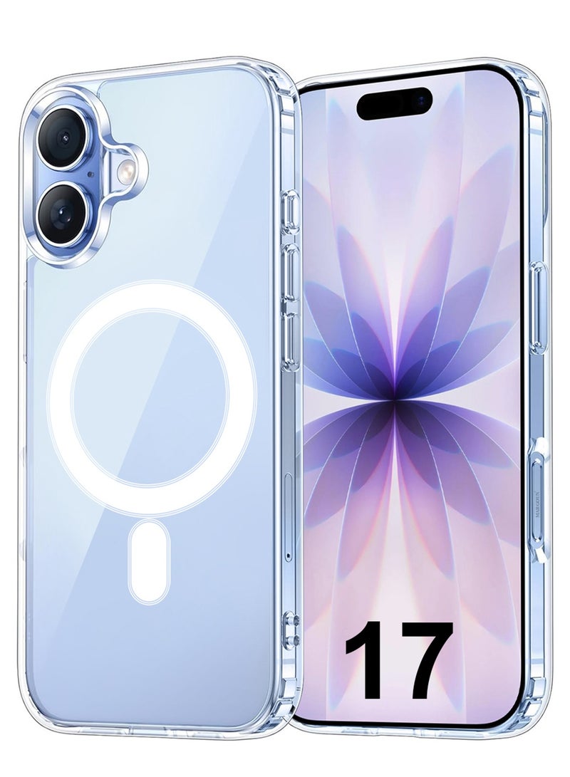 مارجون 3 Packs Magnetic Clear Case for iPhone 17 - One Case Two 3D Screen Protectors - MagSafe Compatible Shockproof TPU Drop Protection Slim Transparent Cover Clear-3 - Image 4